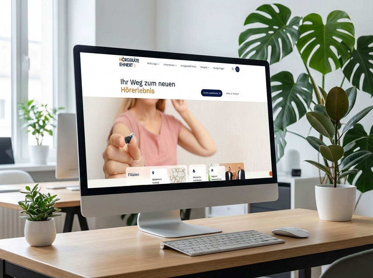Digital-Stratege vor einem futuristischen Dashboard mit der Aufschrift "Digital-Check 2026", das fünf geprüfte Module zeigt: Barrierefreiheit, KI-Sichtbarkeit GEO, Contao 5.7 LTS Technik, E-Commerce UX und Content-Strategie.