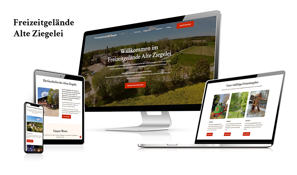 Webdesign für das Freizeitgelände Alte Ziegelei