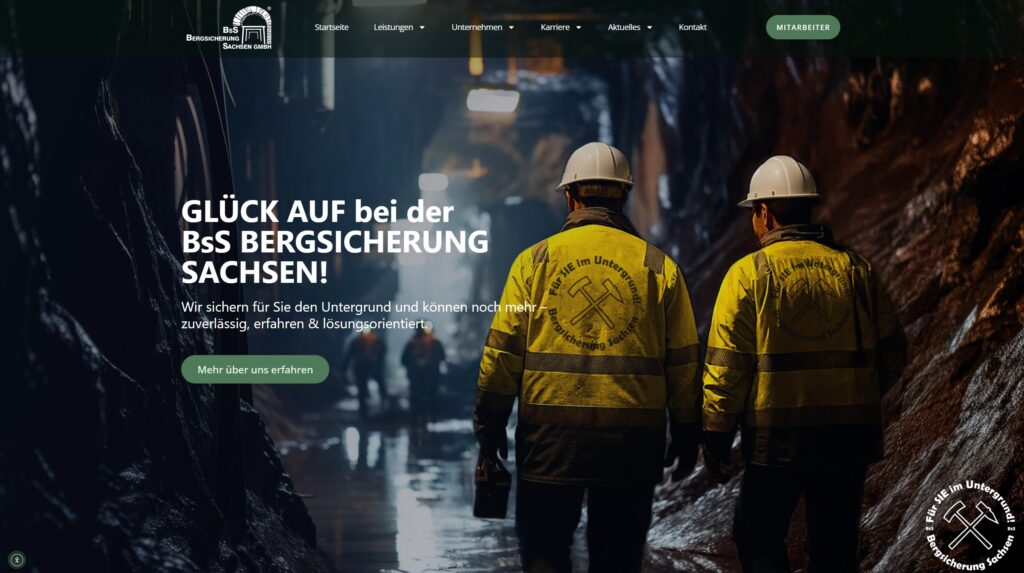 Website BsS Bergsicherung Sachsen
