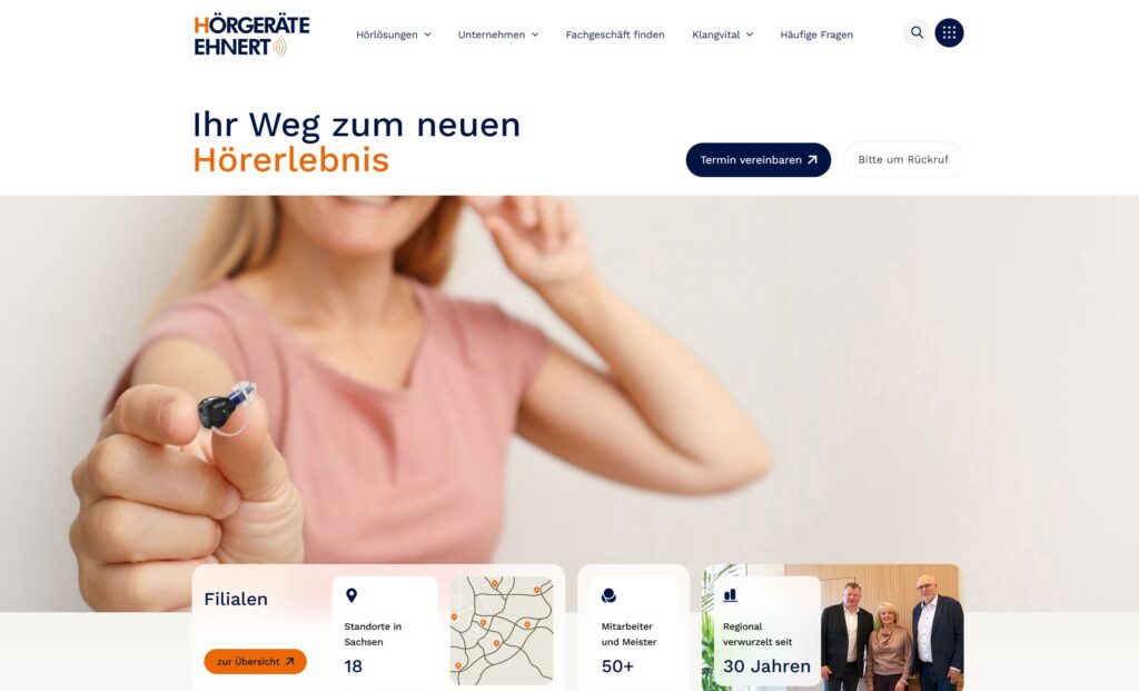 Website Hörgeräteakustik Ehnert